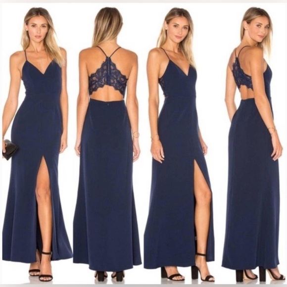💥NWT LOVERS + FRIENDS Helena Gown Navy Size 4 - Picture 1 of 14